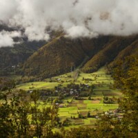 Foto van een groen landschap vanboven genomen